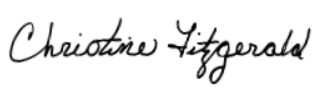 Christine Fitzgerald signature